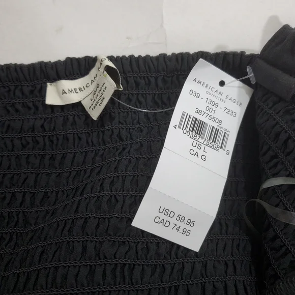 NWT American Eagle Grey Eyelet Romper Size Large Sleeveless Casual - Picture 9 of 12